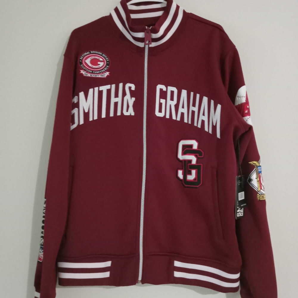 Burgundy Smith and Graham track jacket size large